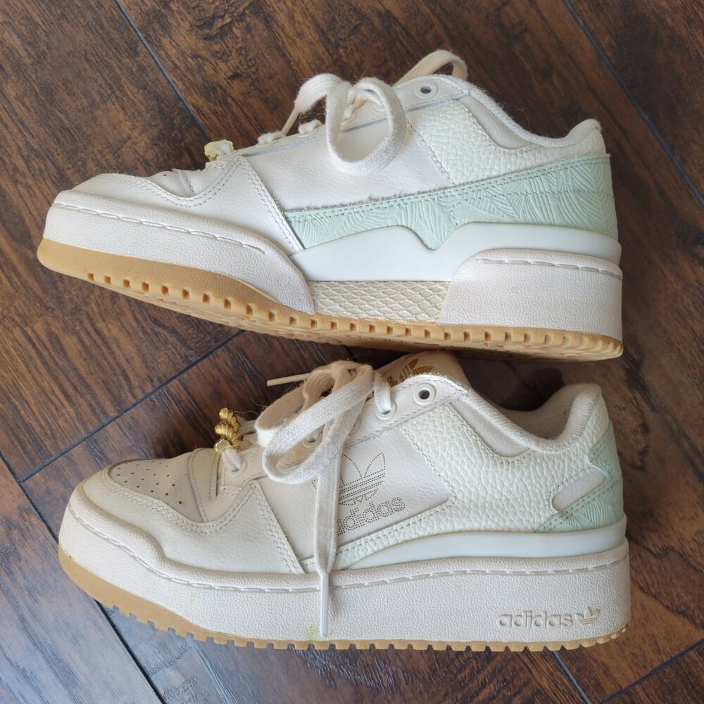 Adidas Forum Bold Women's Size 7 - Cloud White/Linen Green